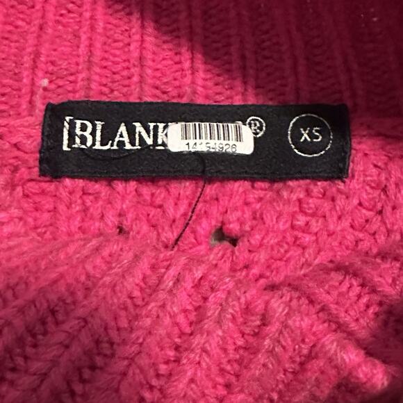 BLANKNYC Women X-Small Sweater Knit Mock Neck Cropped Bellamy Hot Pink‎ - Picture 8 of 12